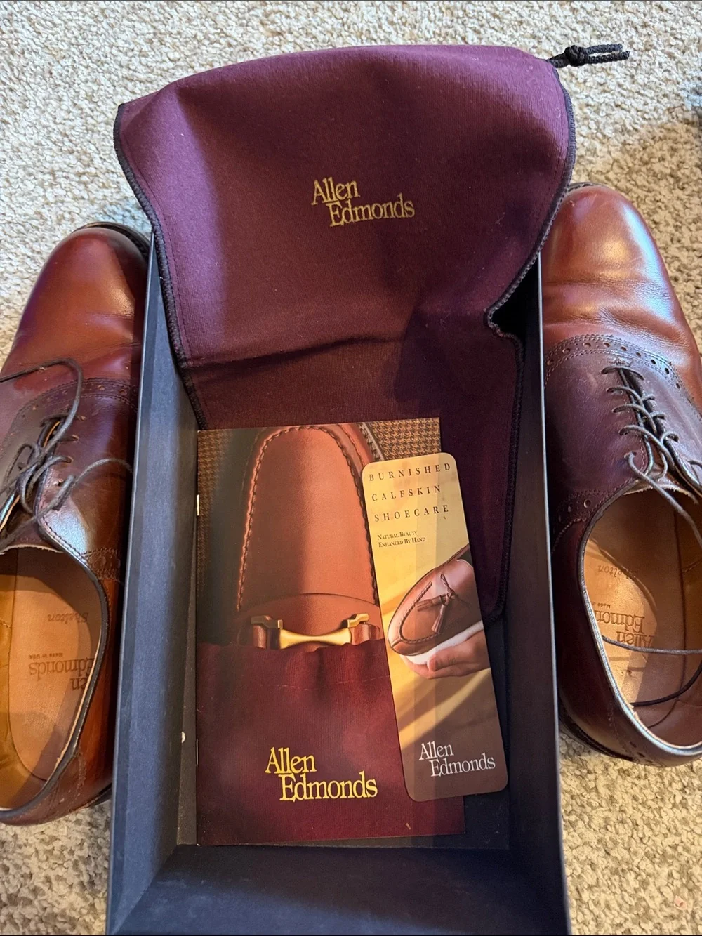 Allen Edmonds Two-Tone Brown Shelton  Wingtip Oxfords 10.5